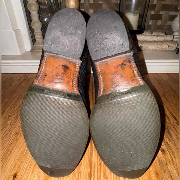 Valentino Palomino 932 Black Mens Size 10.5 EE Leather USA Cowboy boots GUC - Picture 10 of 13